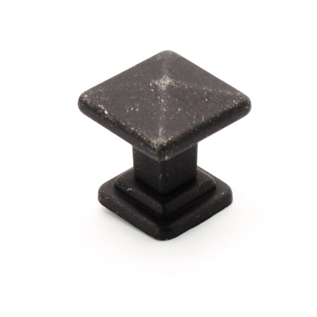 Ручка-кнопка Tower Square, Чугун, 32/35х35х29 мм, Аутентик, Metakor, Бельгия